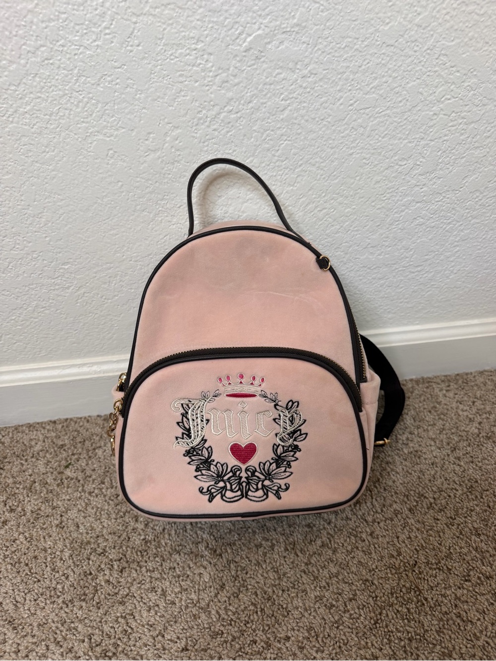 Juicy Couture Pink Velour Mini Backpack